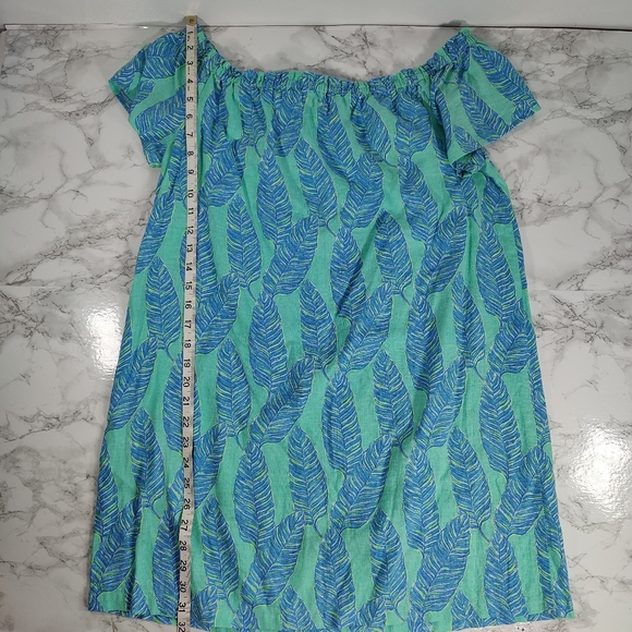 Vineyard Vines Palm Print Off the Shoulder Dress Size Medium - Picture 7 of 7